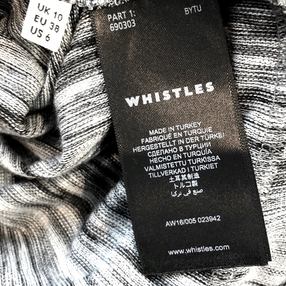 WHISTLES Ira Dress with Wrap Tie Waist in Grey Marl Size 6 - Picture 9 of 10